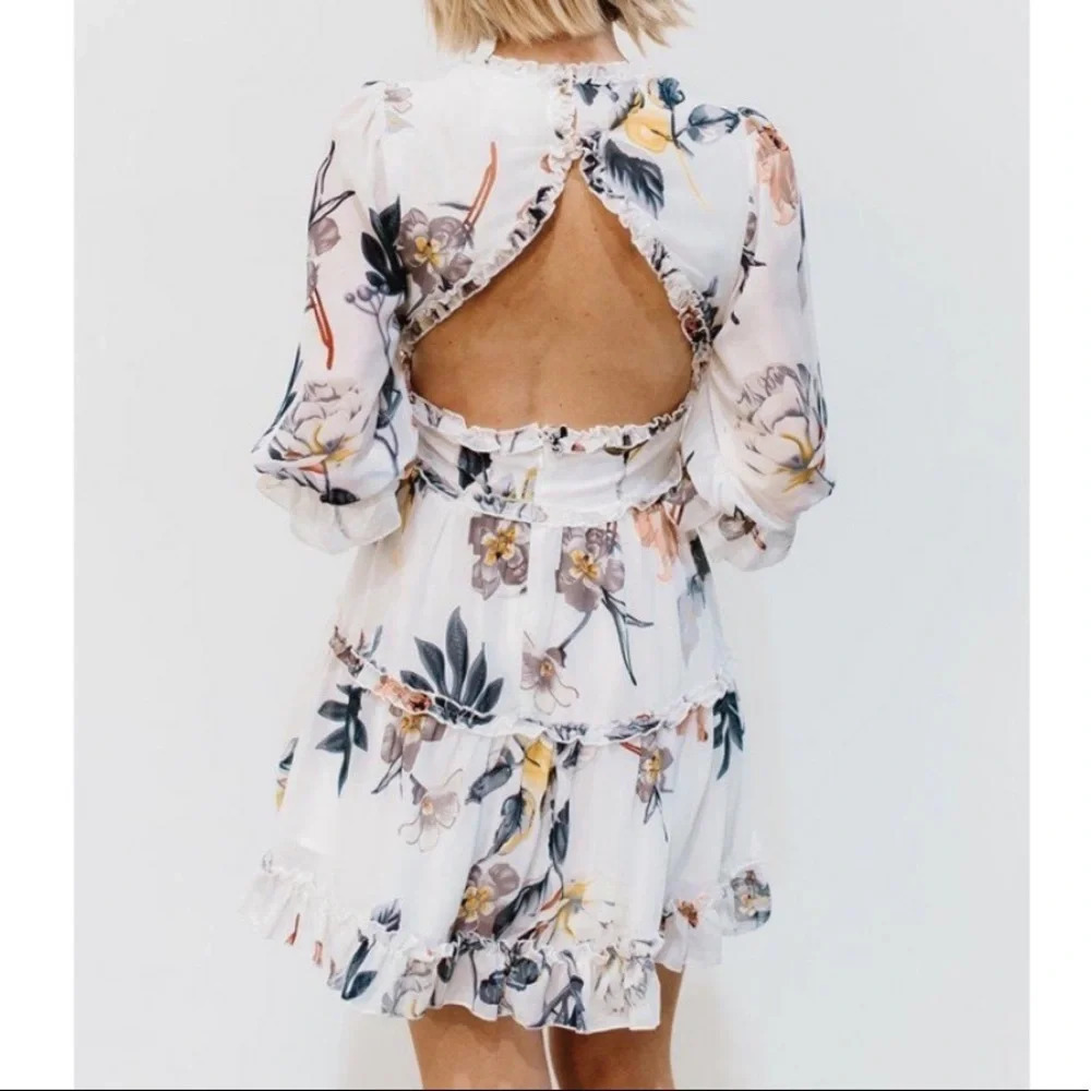 Style Rack Ruffle Mini Dress Floral size small - Picture 2 of 14